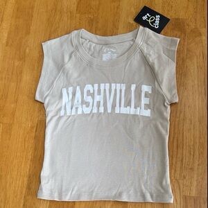 NWT Tan Nashville T-shirt Tee Tennessee Size 8